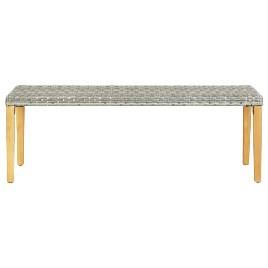 Banc de jardin 80 cm Résine tressée Gris - 2