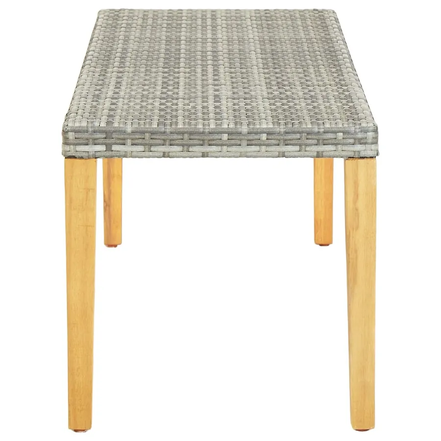 Banc de jardin 80 cm Résine tressée Gris - 3