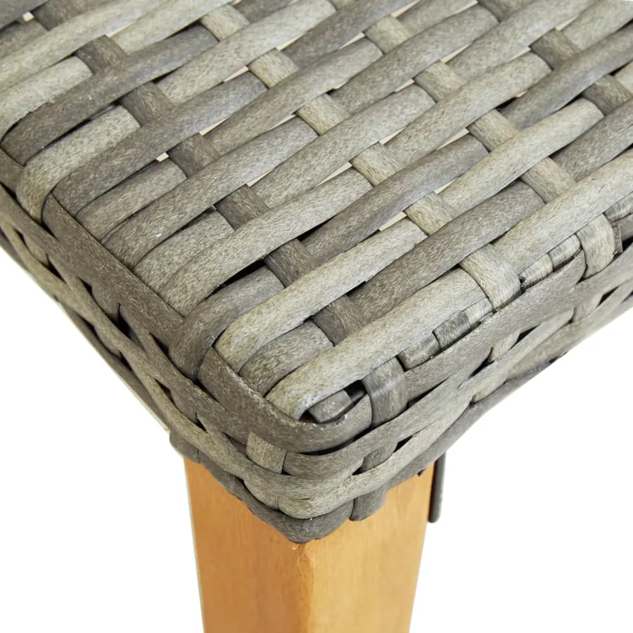 Banc de jardin 80 cm Résine tressée Gris - 4