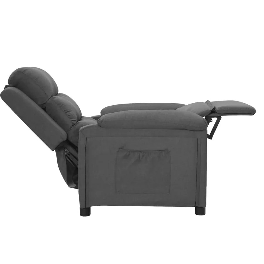 Fauteuil inclinable Gris foncé Tissu - 4
