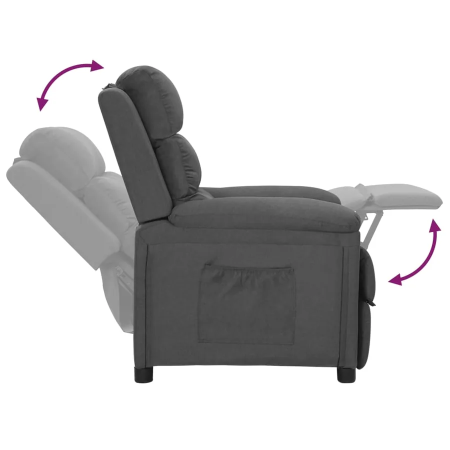 Fauteuil inclinable Gris foncé Tissu - 6