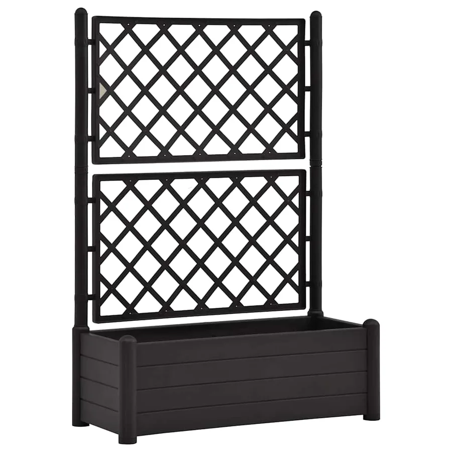 Jardinière avec treillis 100x43x142 cm PP Anthracite - 2