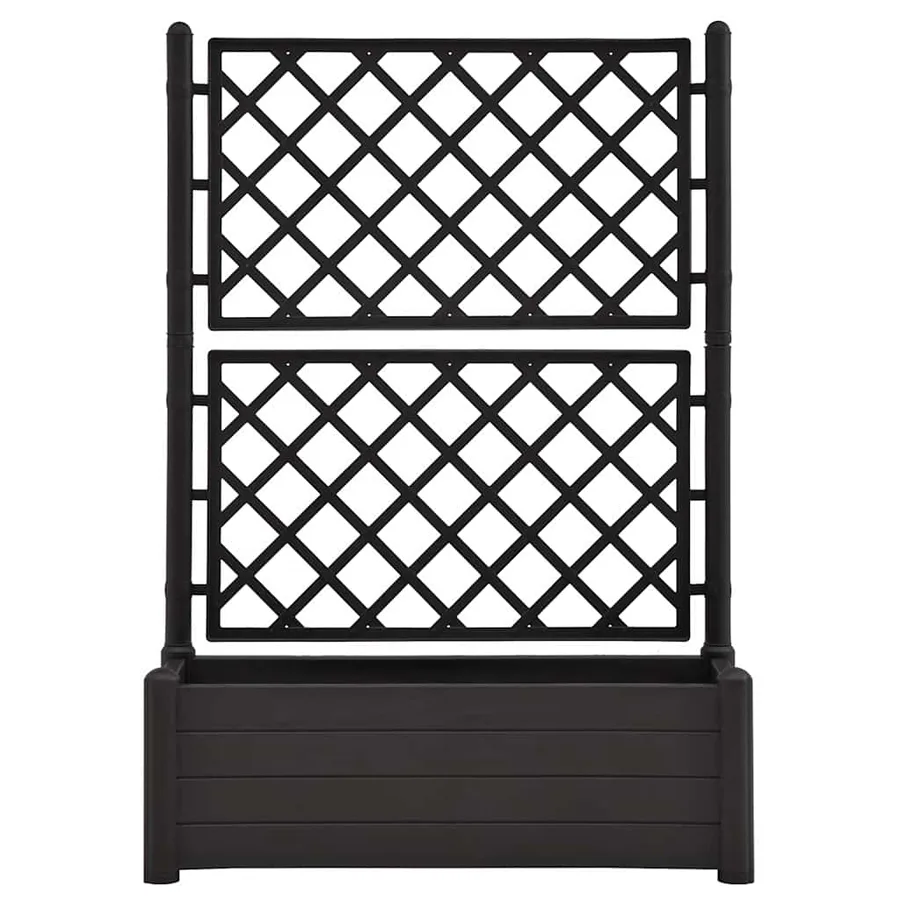 Jardinière avec treillis 100x43x142 cm PP Anthracite - 4