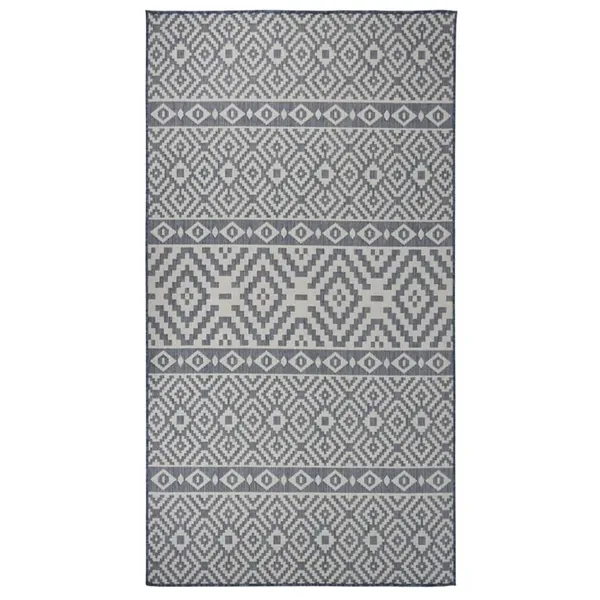 Tapis à tissage plat d'extérieur 80x150 cm Rayures bleues
