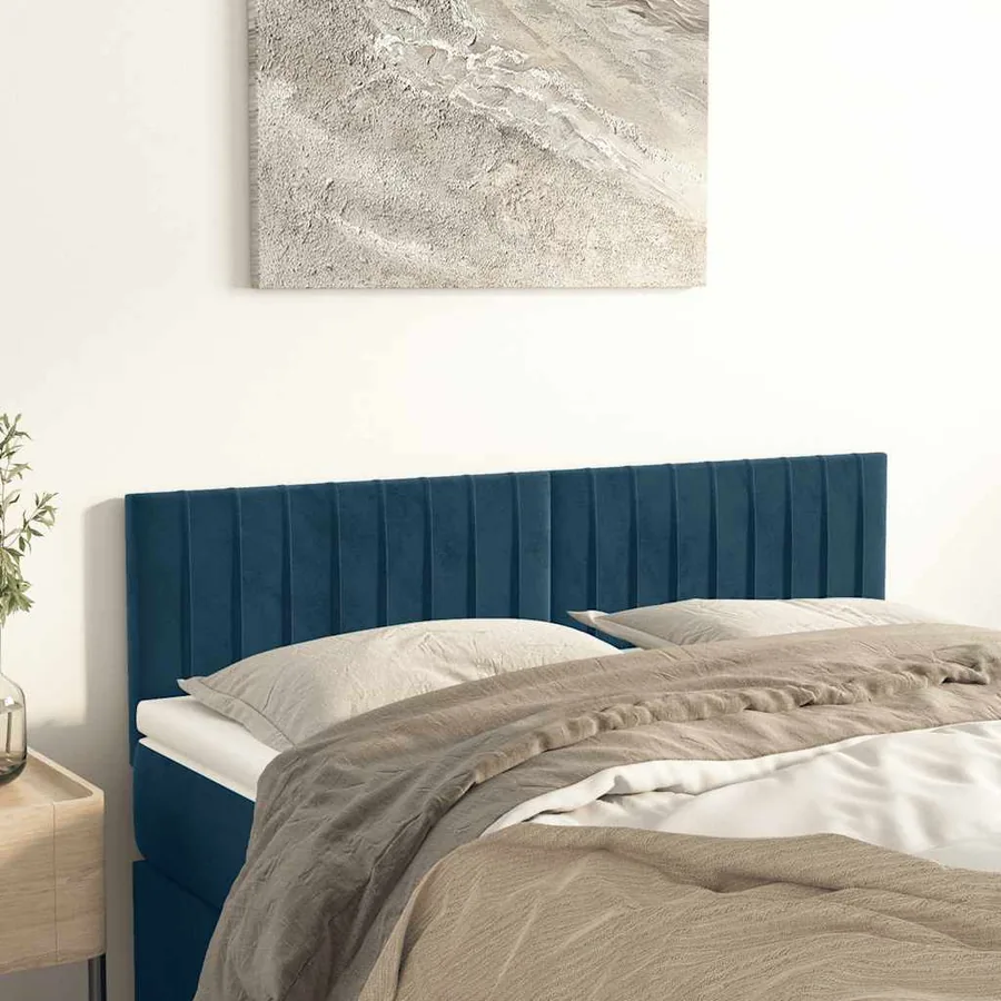 Têtes de lit Bleu foncé 144 x 5 x 78/88 cm Velours