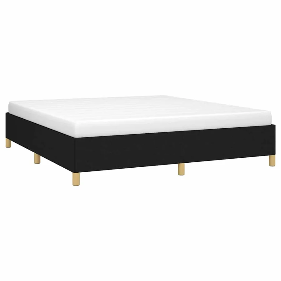 Cadre de lit sans matelas noir 160x200 cm tissu - 3