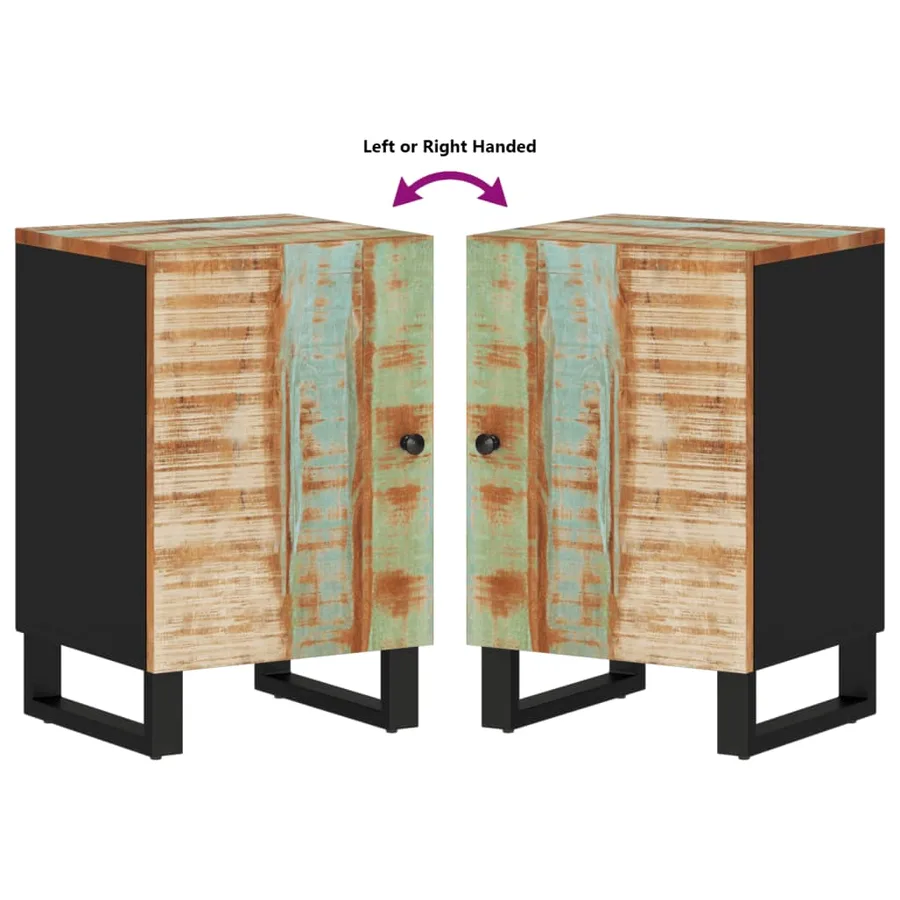 Armoire de salle de bain 38x33x58cm bois massif de récupération - 7