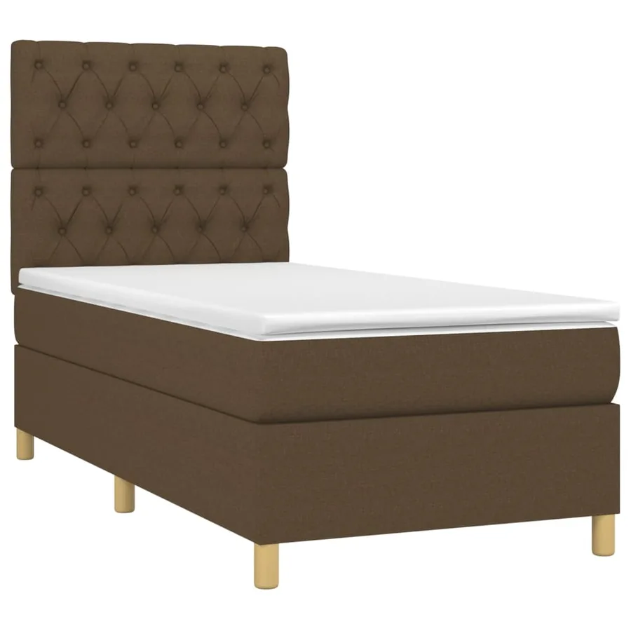 Sommier à lattes de lit avec matelas Marron foncé 80x200 cm - 3