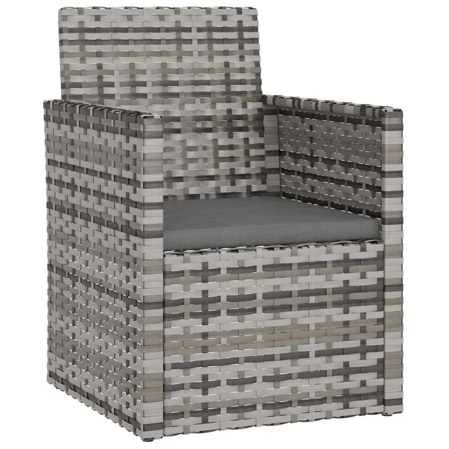 Fauteuil de jardin avec coussin Gris Résine tressée - 2