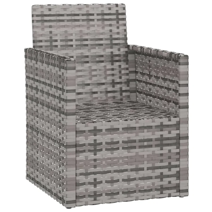 Fauteuil de jardin avec coussin Gris Résine tressée - 3