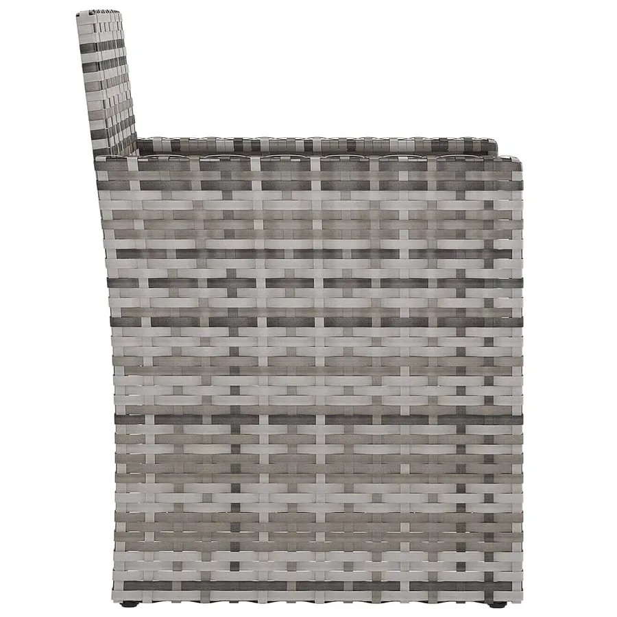 Fauteuil de jardin avec coussin Gris Résine tressée - 5