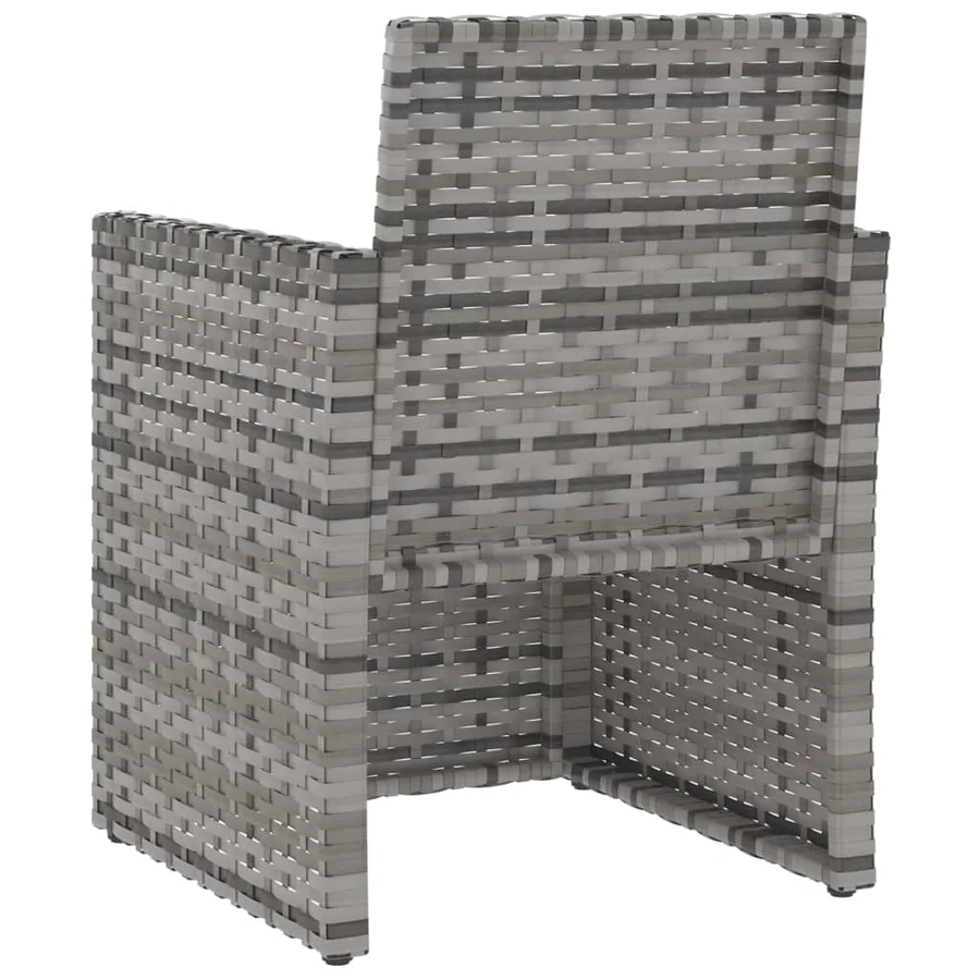 Fauteuil de jardin avec coussin Gris Résine tressée - 6