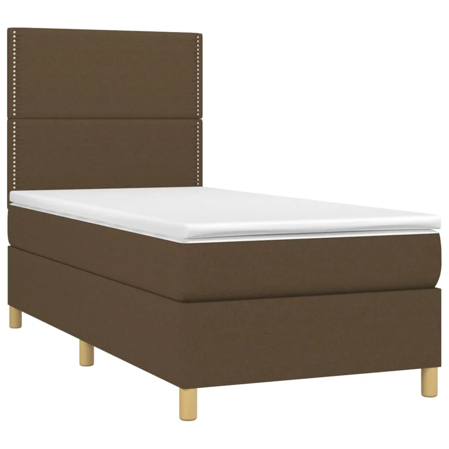 Sommier à lattes de lit avec matelas Marron foncé 100x200 cm - 3