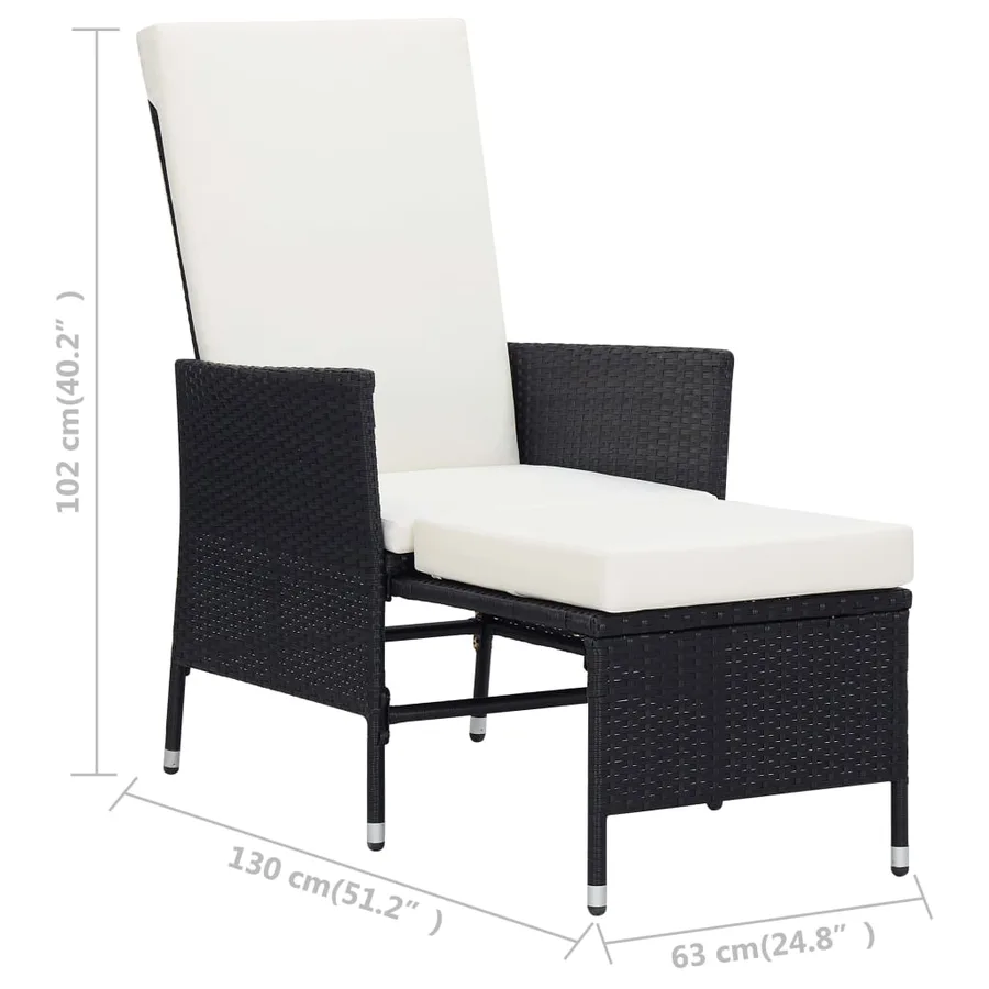 Salon de jardin 3 pcs avec coussins Résine tressée Noir - 11