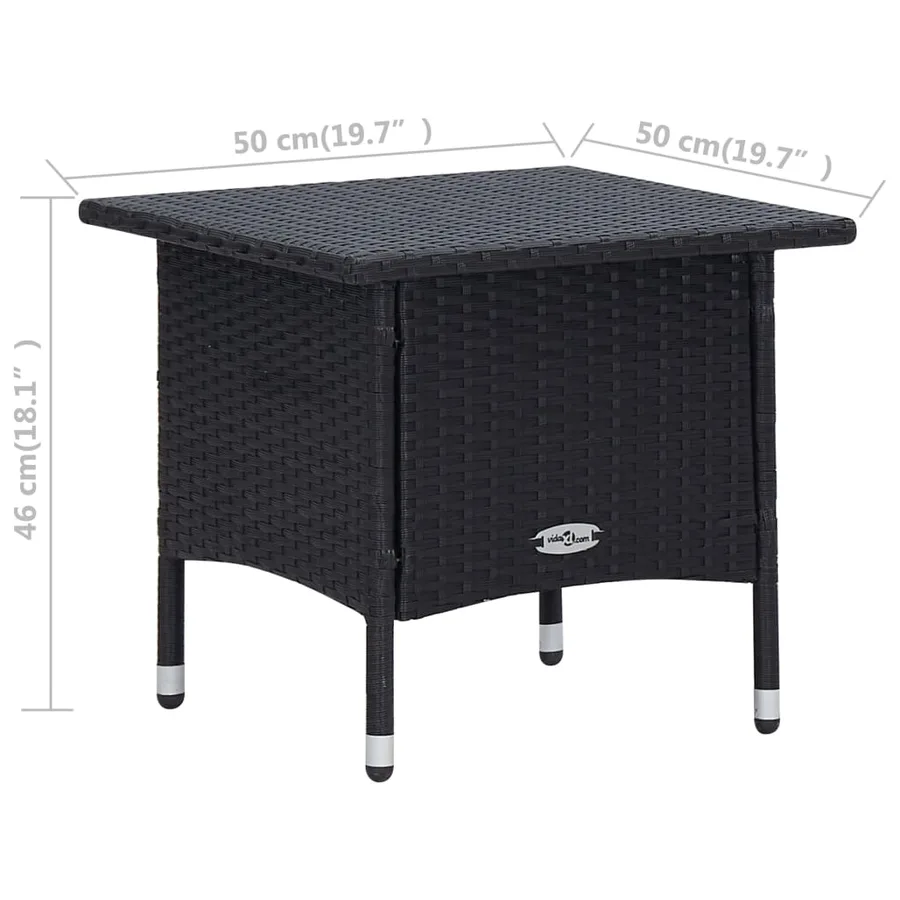 Salon de jardin 3 pcs avec coussins Résine tressée Noir - 12