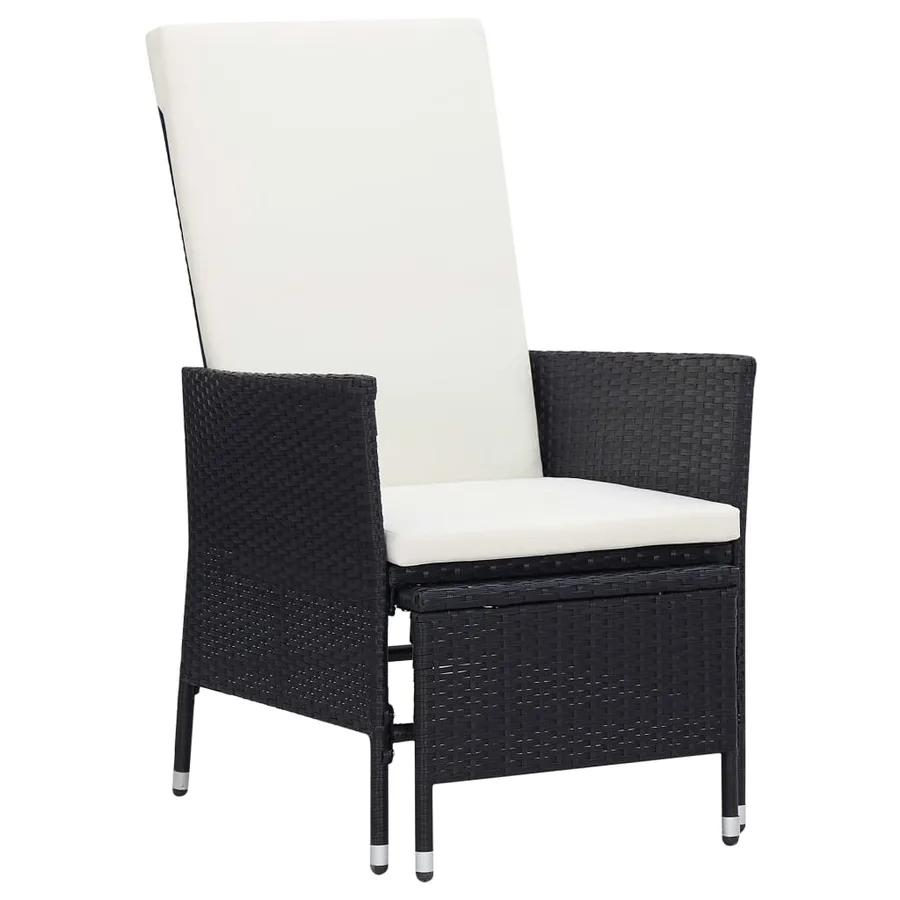 Salon de jardin 3 pcs avec coussins Résine tressée Noir - 2