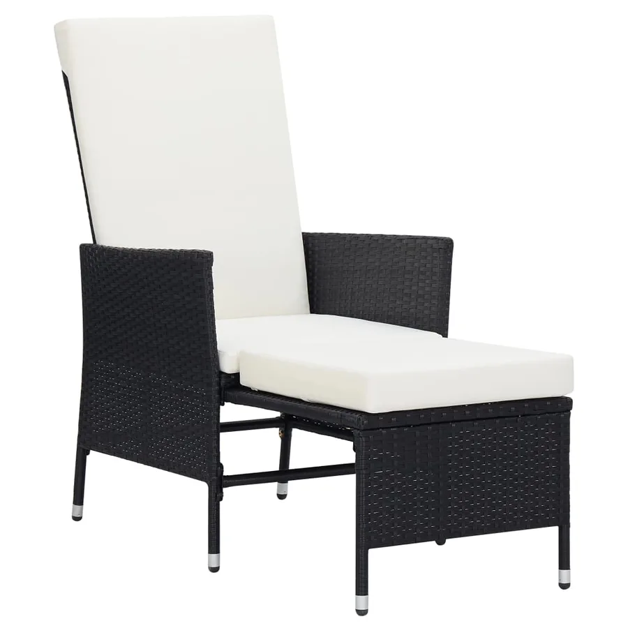 Salon de jardin 3 pcs avec coussins Résine tressée Noir - 3
