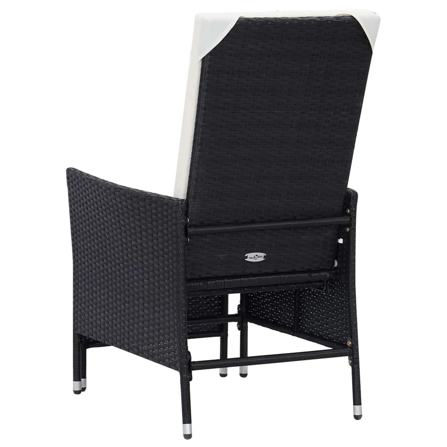 Salon de jardin 3 pcs avec coussins Résine tressée Noir - 7