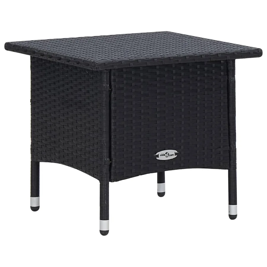 Salon de jardin 3 pcs avec coussins Résine tressée Noir - 8
