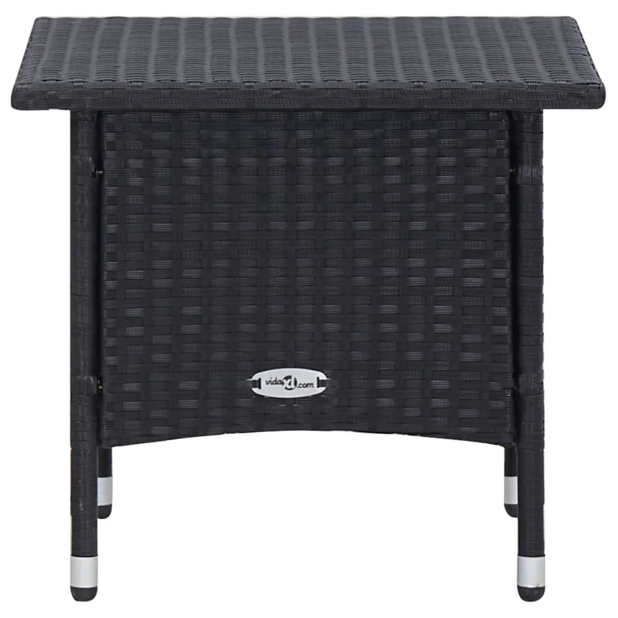 Salon de jardin 3 pcs avec coussins Résine tressée Noir - 9