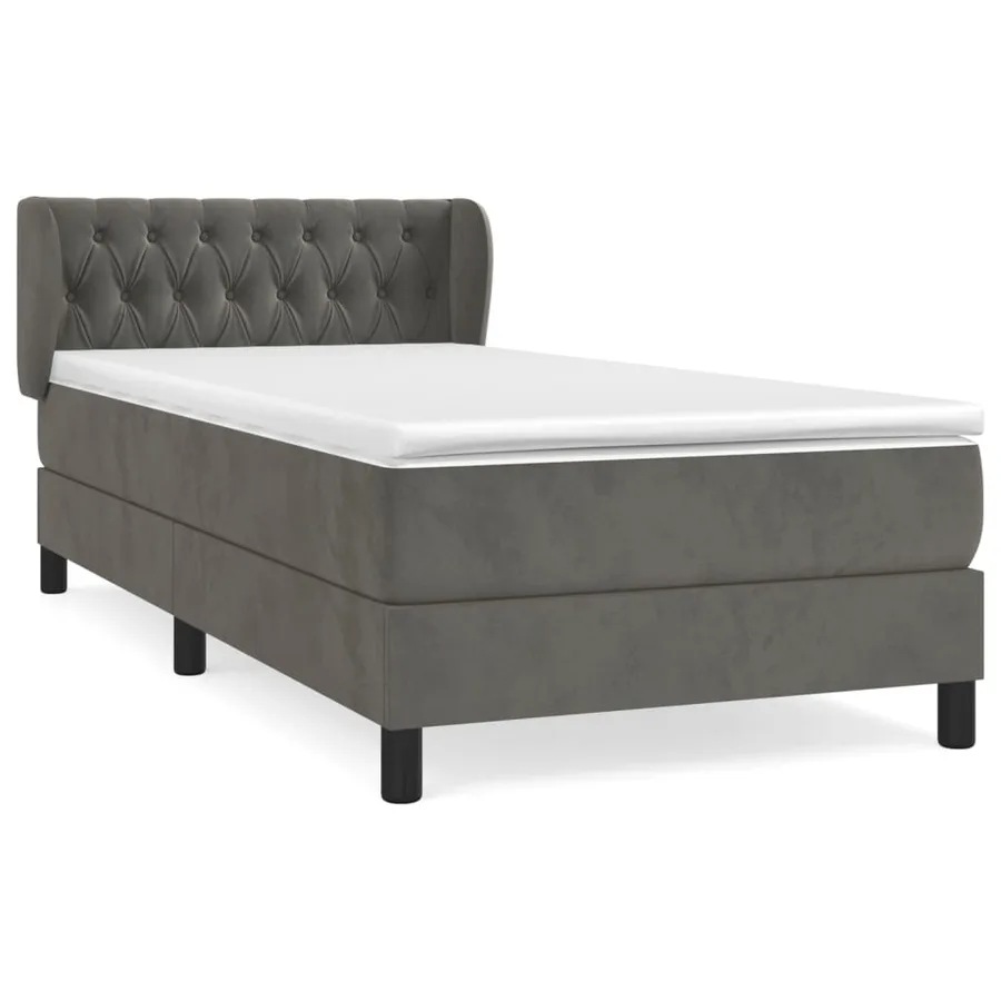 Sommier à lattes de lit avec matelas Gris foncé 100x200 cm - 2