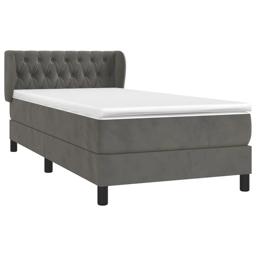 Sommier à lattes de lit avec matelas Gris foncé 100x200 cm - 3