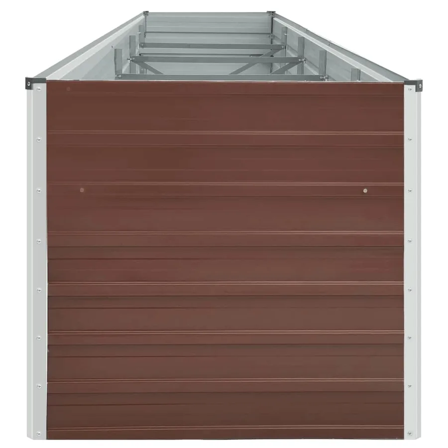 Lit surélevé de jardin Acier galvanisé 400x80x77 cm Marron - 4