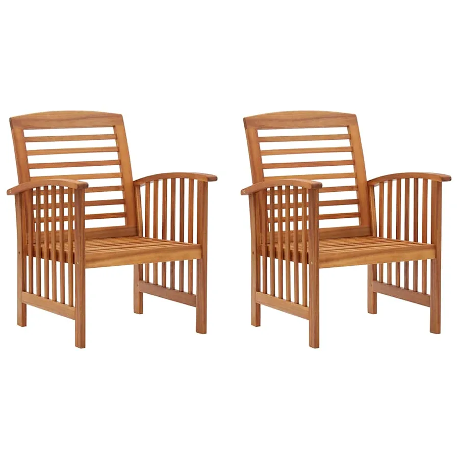 Chaises de jardin lot de 2 Bois d'acacia massif - 2