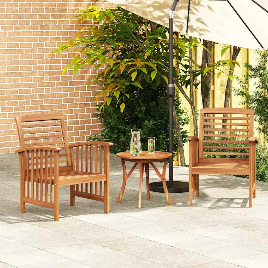 Chaises de jardin lot de 2 Bois d'acacia massif - 3