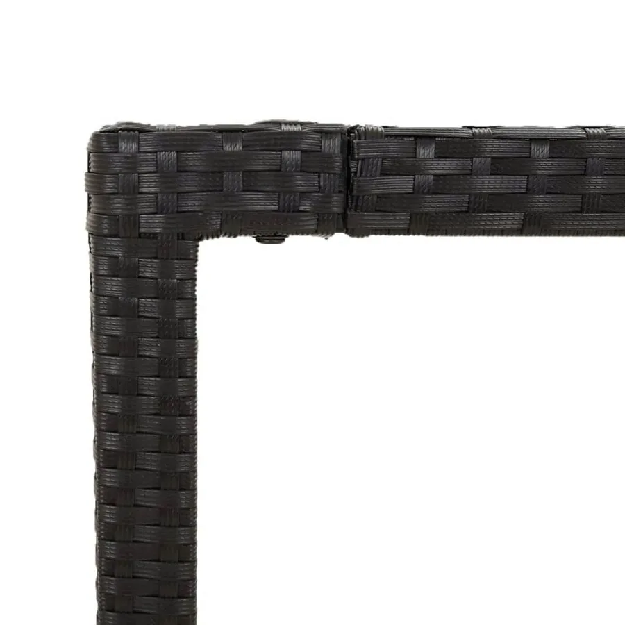 Ensemble à manger de jardin coussins 5pcs Noir Résine tressée - 9