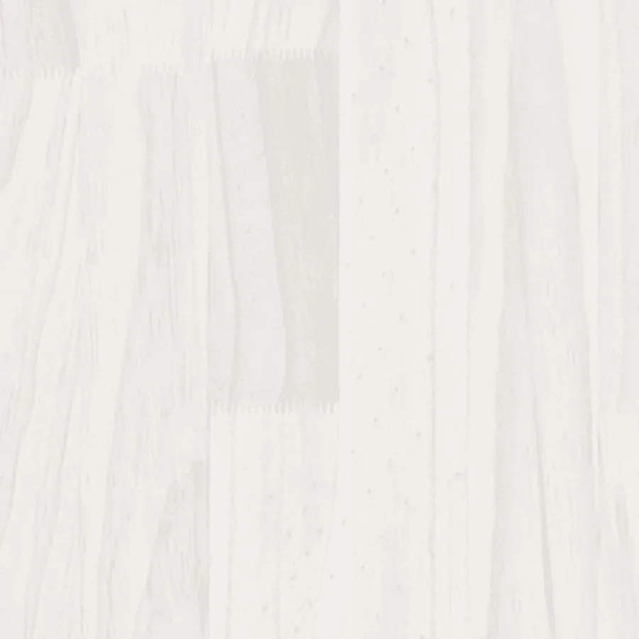 Cadre de lit sans matelas blanc bois massif - 7