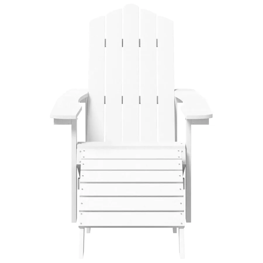 Chaise de jardin Adirondack avec repose-pied PEHD Blanc - 3