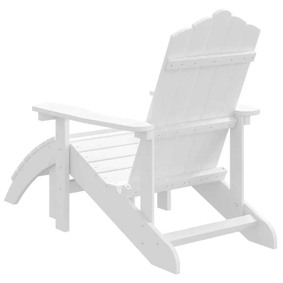 Chaise de jardin Adirondack avec repose-pied PEHD Blanc - 5