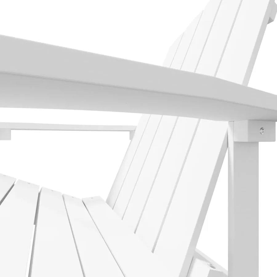 Chaise de jardin Adirondack avec repose-pied PEHD Blanc - 6
