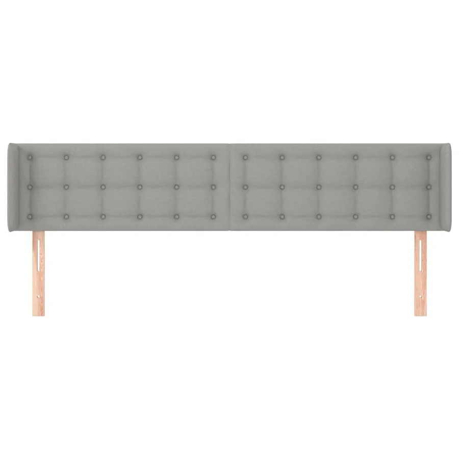 Tête de lit avec oreilles Gris clair 203x16x78/88 cm Tissu - 3