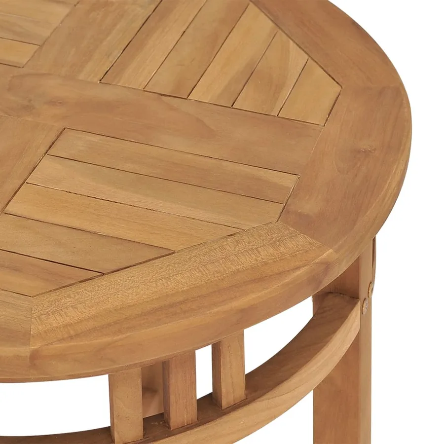 Table de bistro Ø60x75,5 cm bois de teck solide - 5