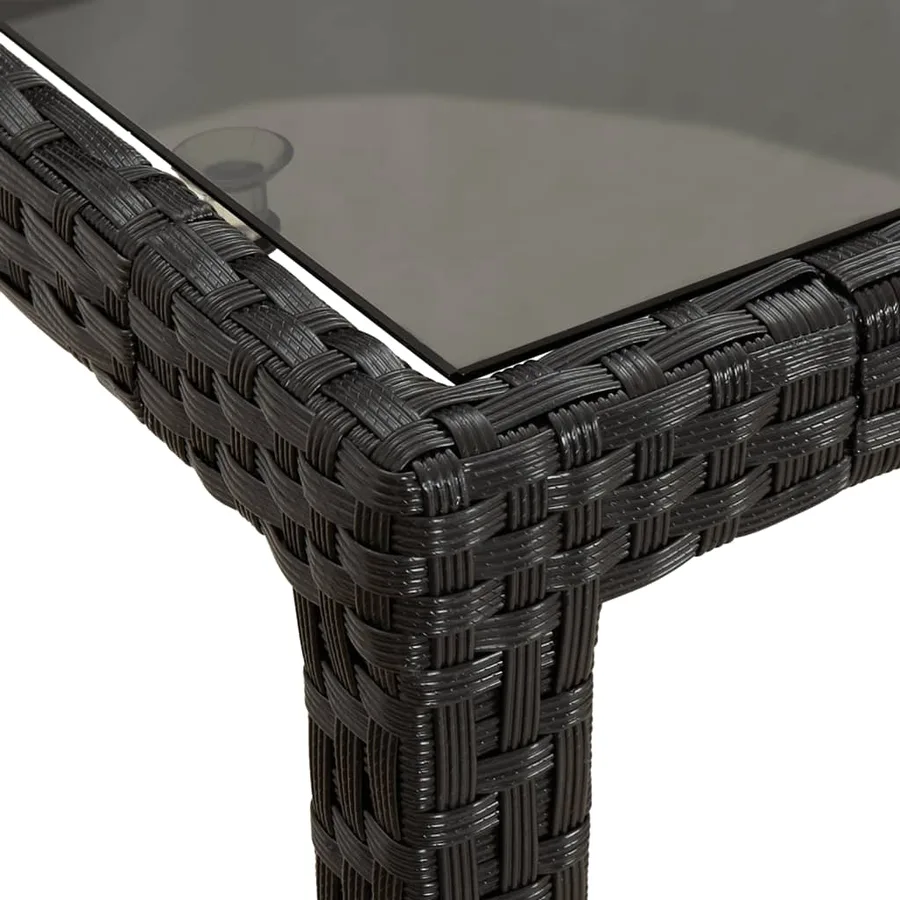 Ensemble à manger jardin 9pcs et coussins noir résine tressée - 8