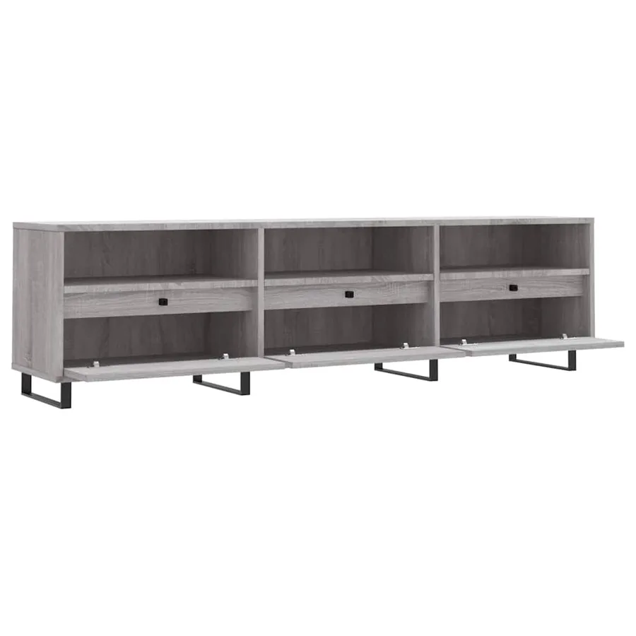 Meuble TV sonoma gris 150x30x44,5 cm bois d'ingénierie - 6
