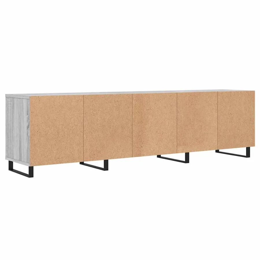 Meuble TV sonoma gris 150x30x44,5 cm bois d'ingénierie - 8