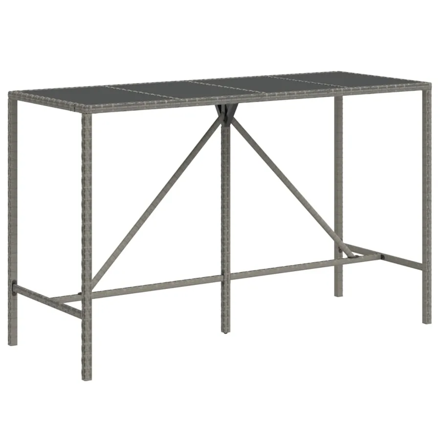 Ensemble de bar de jardin 11 pcs avec coussins gris poly rotin - 6