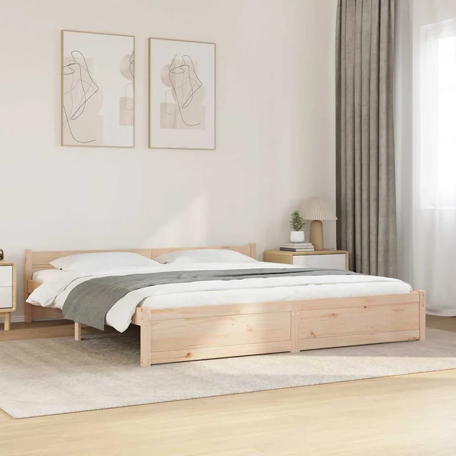 Cadre de lit sans matelas bois massif 200x200 cm