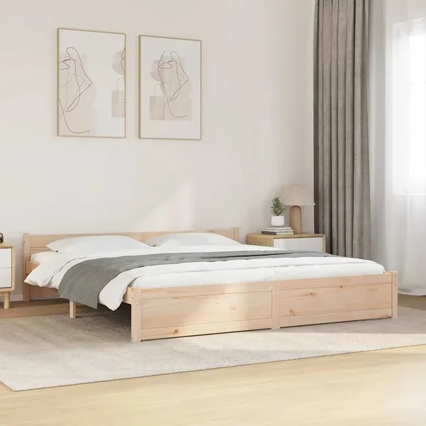 Cadre de lit sans matelas bois massif 200x200 cm