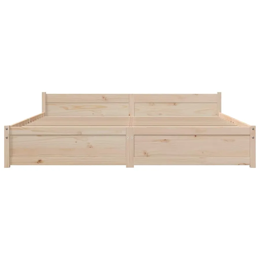 Cadre de lit sans matelas bois massif 200x200 cm - 4