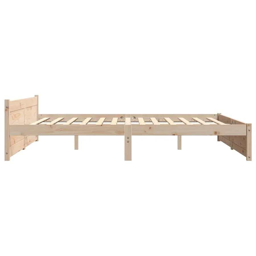 Cadre de lit sans matelas bois massif 200x200 cm - 5