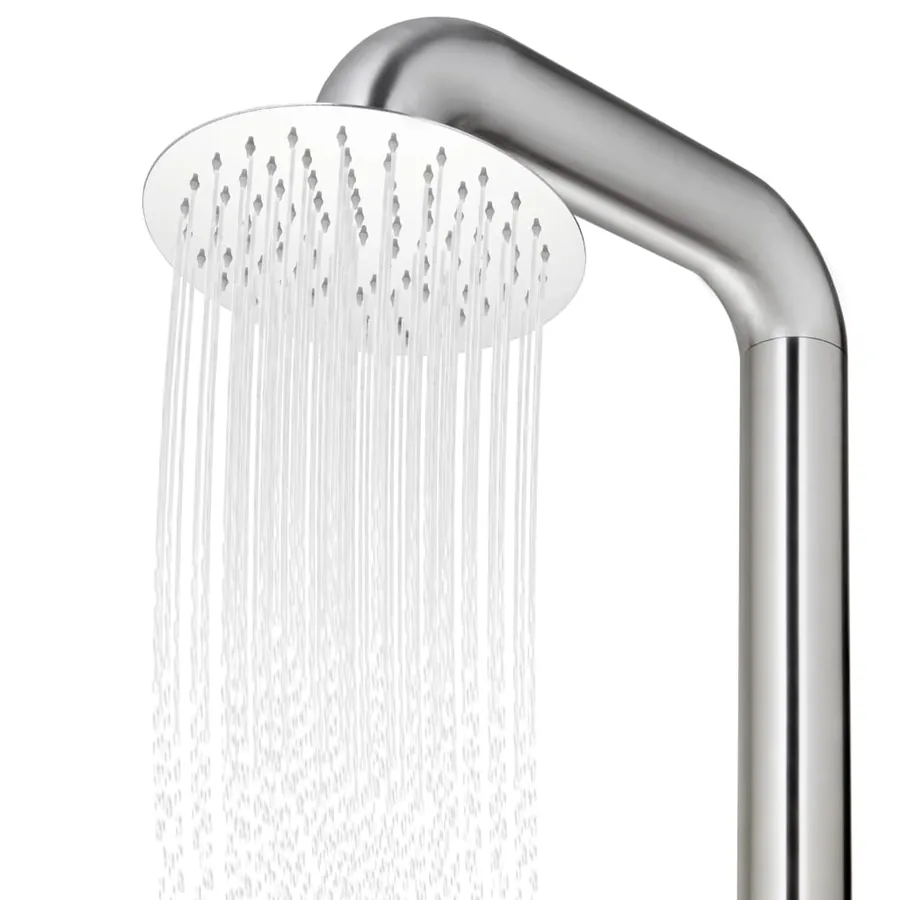 Douche de jardin avec base gris 230 cm Acier inoxydable - 10