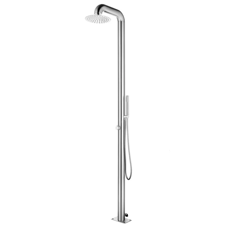 Douche de jardin avec base gris 230 cm Acier inoxydable - 3