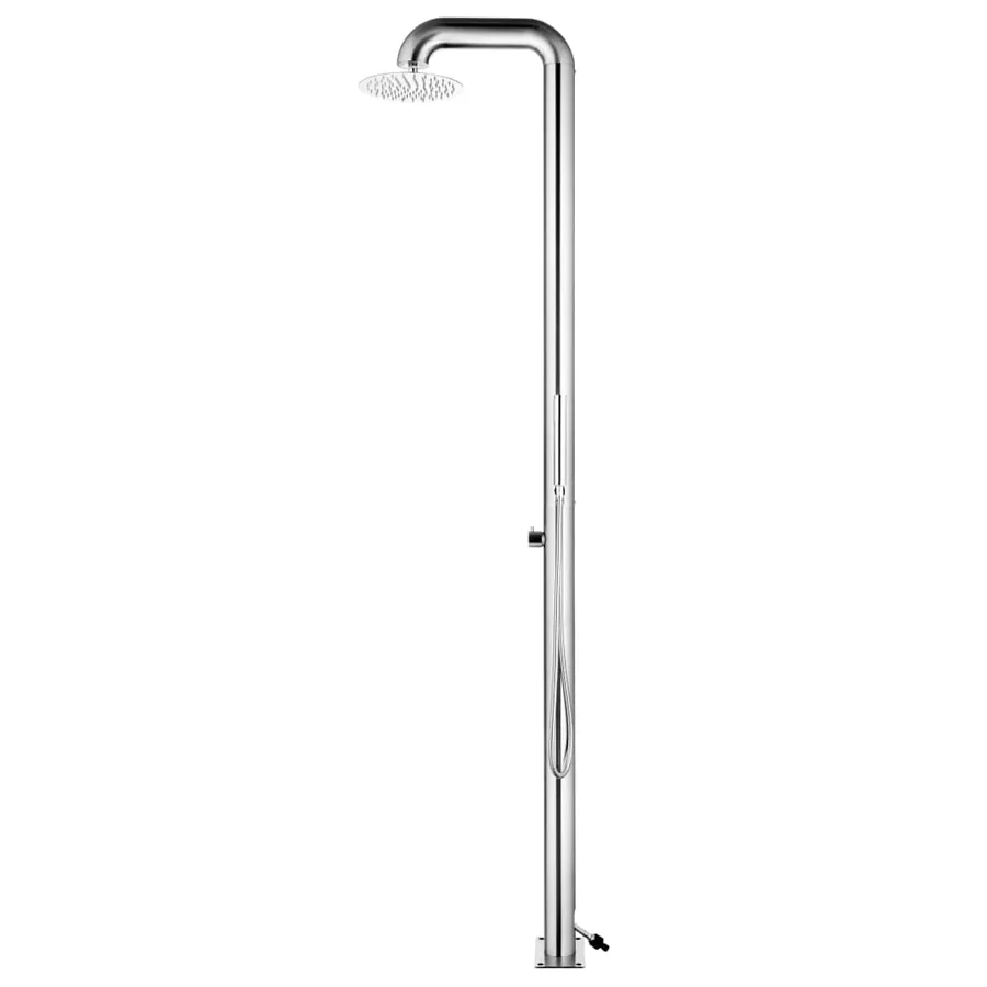 Douche de jardin avec base gris 230 cm Acier inoxydable - 4
