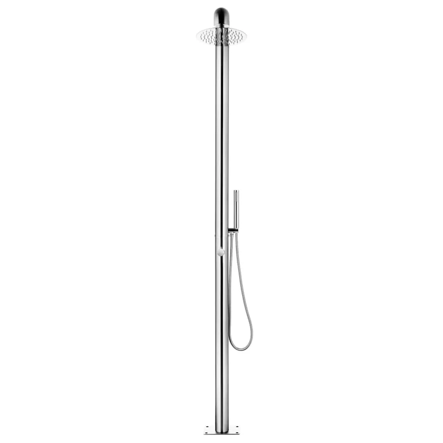 Douche de jardin avec base gris 230 cm Acier inoxydable - 5