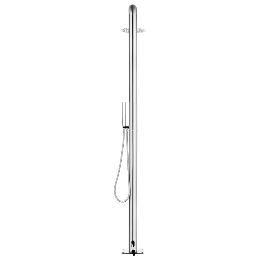 Douche de jardin avec base gris 230 cm Acier inoxydable - 6