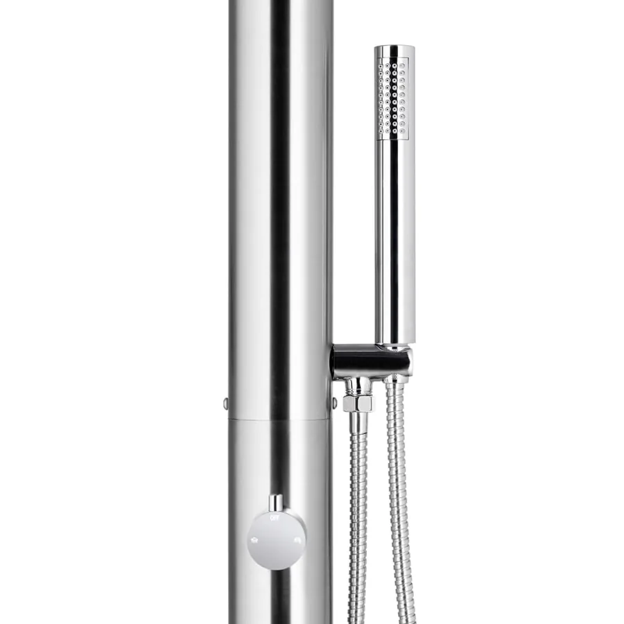 Douche de jardin avec base gris 230 cm Acier inoxydable - 7